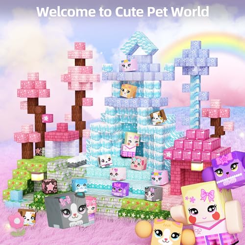 Magnetic Blocks 100PCS Kids Pink Princess Castle Building Blocks