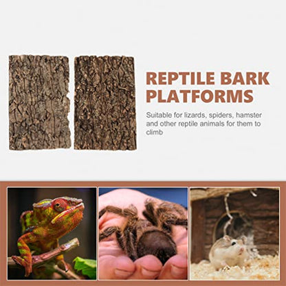 Cork Bark 3Pcs Plants Decor Cork Terrarium Background Decorative Tree Bark Adornment Reptile Climbing Plaything for Gecko Lizard Tortoise Frog Bearded Dragon Tank Access