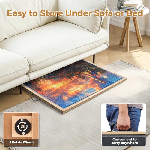 2 in 1 Rotating Tilting Puzzle Board with Drawers (1500 Count)