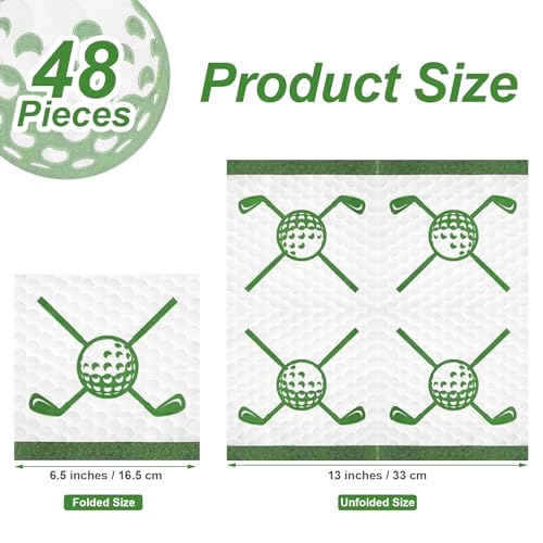 48 Pieces Golf Napkins 13 x 13 Inches Hole in One First Napkins Disposable Golf Cocktail Beverage Paper Napkins for Golf Themed Party Decorations Sports Party Supplies (48 Count)