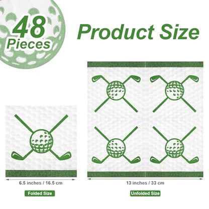 48 Pieces Golf Napkins 13 x 13 Inches Hole in One First Napkins Disposable Golf Cocktail Beverage Paper Napkins for Golf Themed Party Decorations Sports Party Supplies (48 Count)