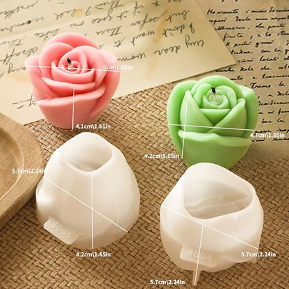 2 Pack Rose & Succulent Silicone Molds for Candle Making & Home Decor (2 Count)