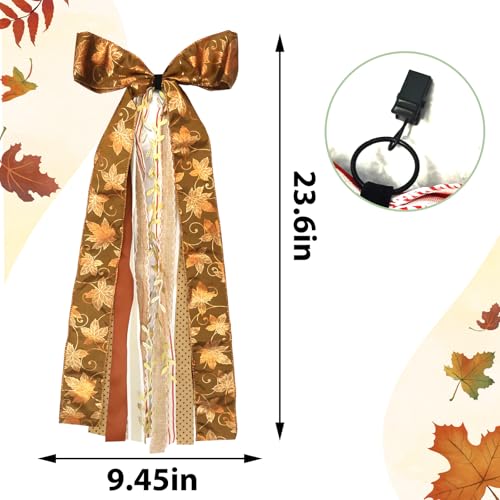 Large Maple Leaf Ribbons Bow for Wreath