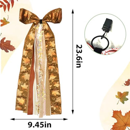 Large Maple Leaf Ribbons Bow for Wreath