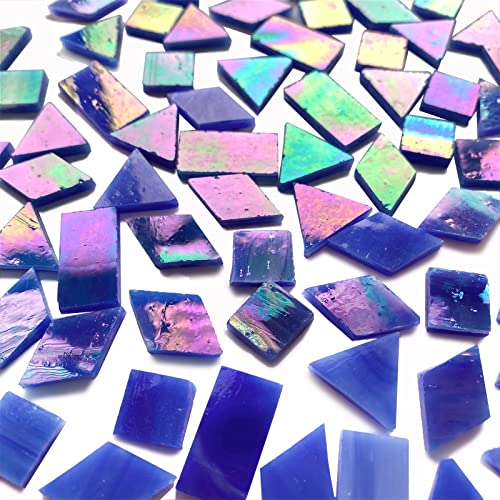Magic Iridescent Blue Stained Glass Mosaic Tiles (9 Ounce)