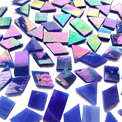 Magic Iridescent Blue Stained Glass Mosaic Tiles (9 Ounce)