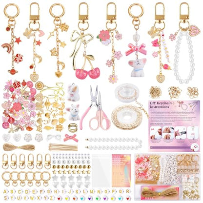 Pink 680PCS Keychain Making Kit DIY Crafts
