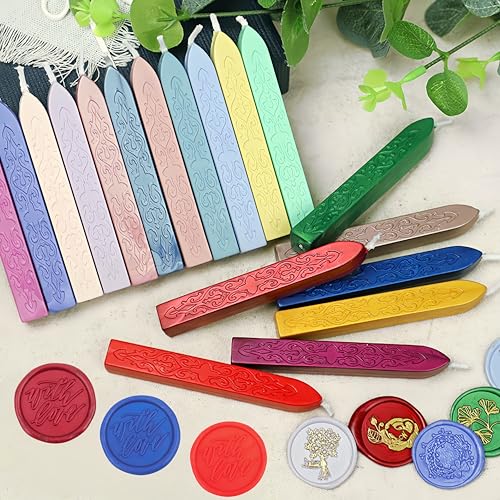 12Pcs Sealing Wax Sticks with Wicks (3 Ounce)