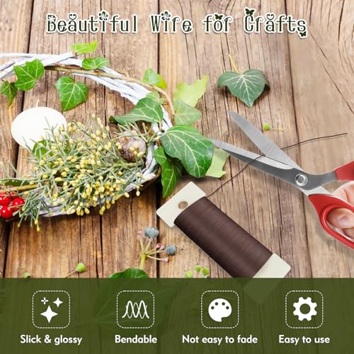 Floral Wire 38 Yards 114 Ft 22 Gauge Metal Wire for Crafts (114 Foot)