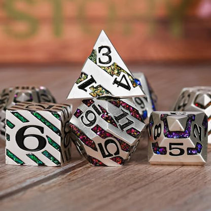 Luxury Inlay Metal Dice Set