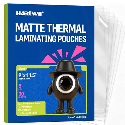30 Pack Matte Laminating Sheets 9 x 11.5 Inches (30 Count)