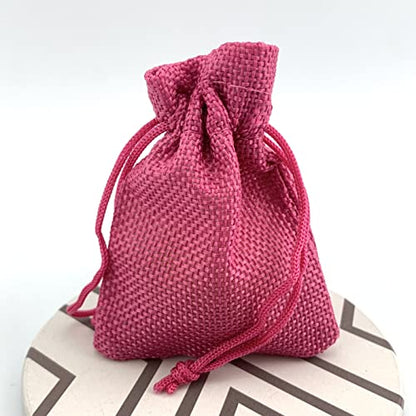 Pack of 25 Burlap Gift Bags with Drawstring Linen Jewelry Pouches Wedding Hessian Jute Bags for Birthday and Treat Pouches Party Wedding Favors Gift