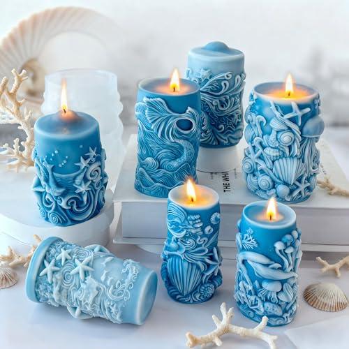 Ocean Animal Cylinder Candle & Resin Mold