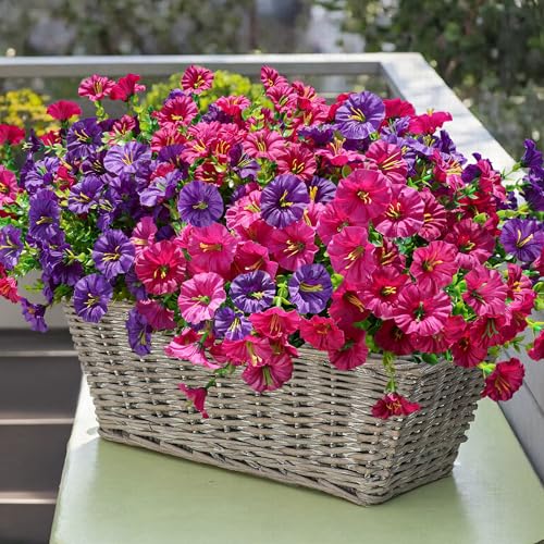 Artificial Flowers Fake Plants for Outdoors Decoration (12 Count)