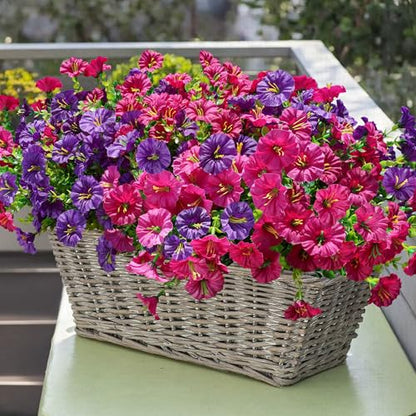 Artificial Flowers Fake Plants for Outdoors Decoration (12 Count)