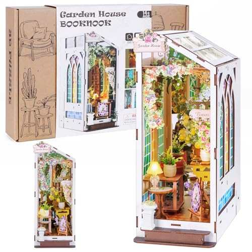 Book Nook Kit for Adult Teen Miniature Garden House with LED Light