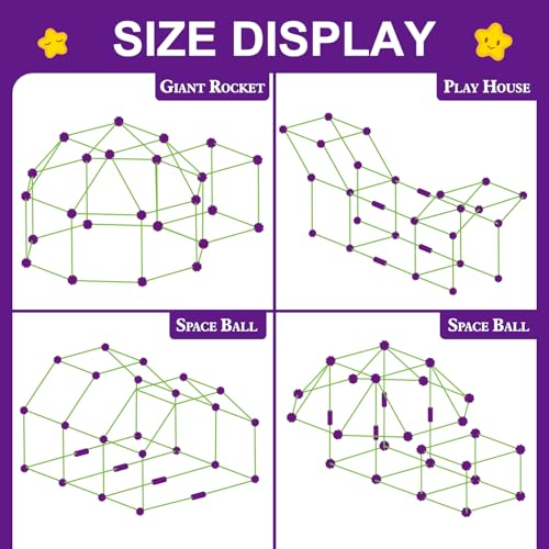 100 PCS Glow in The Dark Fort Building Kit for Kids (100 Count)
