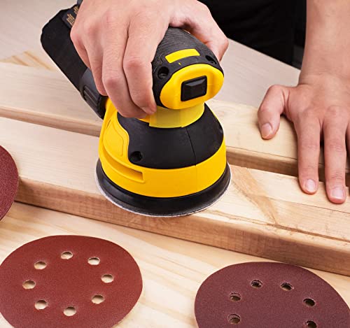 150 PCS Hook and Loop Sandpaper 5 Inch Sanding Disc 8 Hole Sanding Discs 180 Grit Premium Aluminum Oxide for Random Orbital Sander (150 Count)