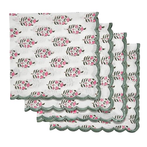 Embroidery Napkins Kitchen Towels Table Decor Table Linen Cotton Napkins Cloth Napkins Set of 4 (4.2329 Ounce)