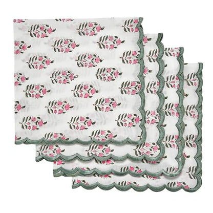 Embroidery Napkins Kitchen Towels Table Decor Table Linen Cotton Napkins Cloth Napkins Set of 4 (4.2329 Ounce)