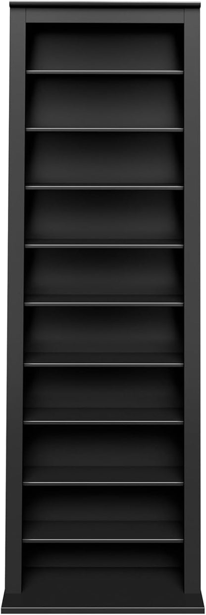 Prepac Narrow Cabinet Media Storage, Slim Barrister Tower, Black