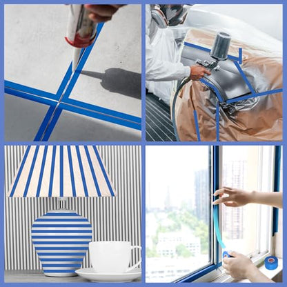 5 Rolls Painters Tape 1.5Inch Wide Blue Painters Tape for Wall Painting