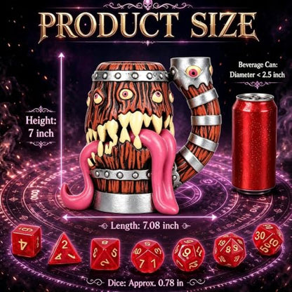Dice Tower Mug DND Dice Rolling Tower with 7 PCS Dice Set