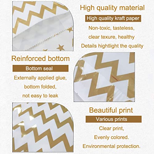 200 Pcs Bright Gold Candy Buffet Bags