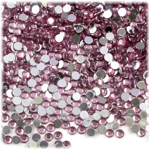 5-PK Set (7,200-Piece), Round 3mm Rhinestones, Flatback, Gray Tones (7200 Count)