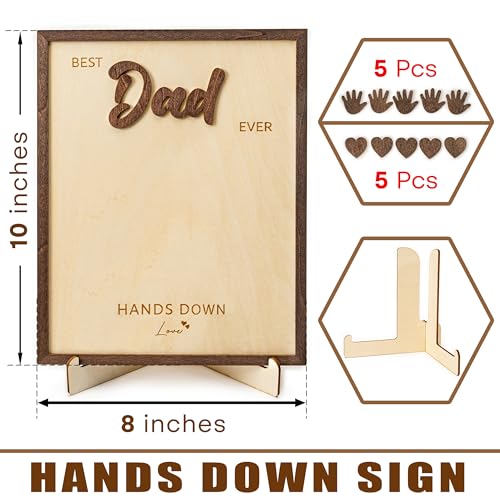 10" Best Dad Ever Gifts for Dadd Custom fathers day from Kids Hands down sign