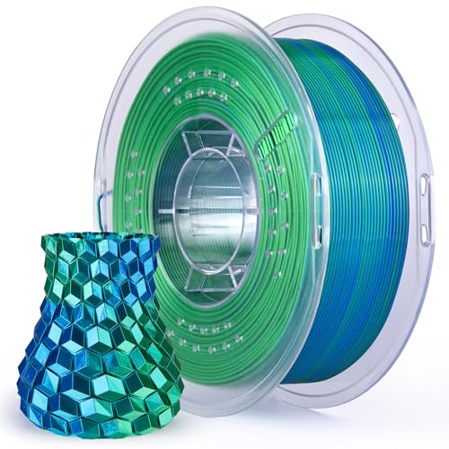 Silk PLA 3D Printer Filament 1.75mm Dual Color Blue Green 1KG