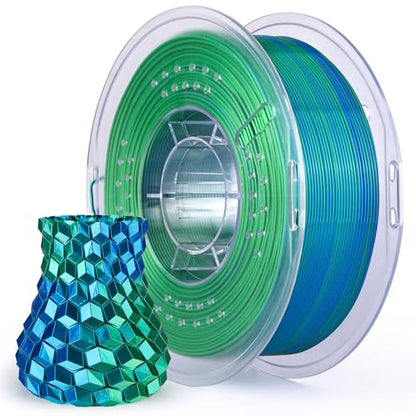 Silk PLA 3D Printer Filament 1.75mm Dual Color Blue Green 1KG