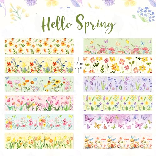 12 Rolls Floral Washi Tape Set (12 Count)