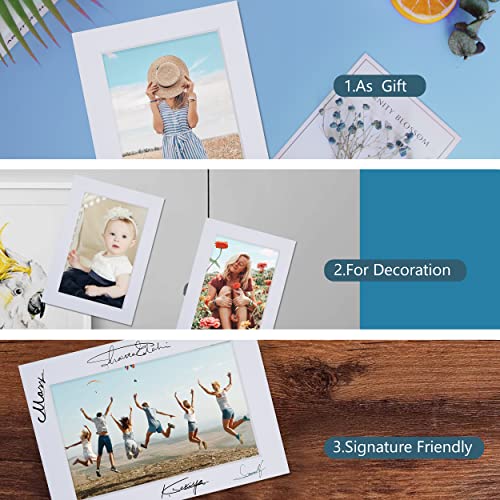 10 Pack White Mat Set 11x14 for 8.5x11 with White Core Bevel Cut