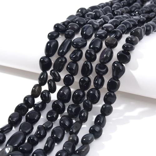 Black Obsidian Pebble Nugget Oval Free Tumbled Stone 6