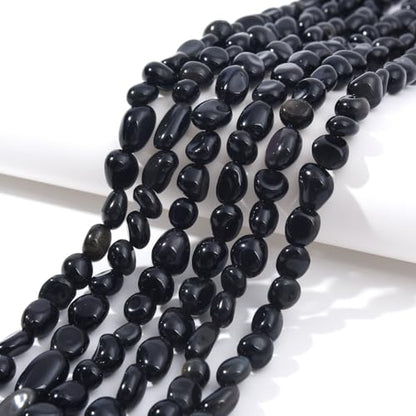 Black Obsidian Pebble Nugget Oval Free Tumbled Stone 6