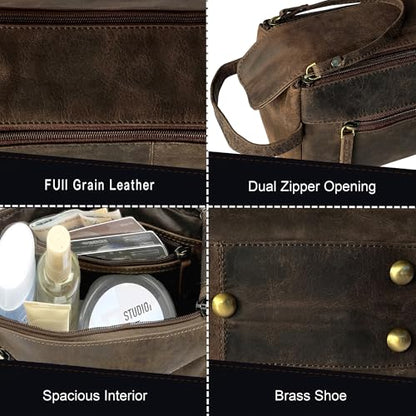 Leather Toiletry Bag for Men