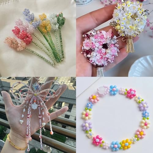 11200pcs Glass Seed Beads for DIY Crafting Bracelet Necklace Embroidery Jewelry Making Supplies (11200 Count)
