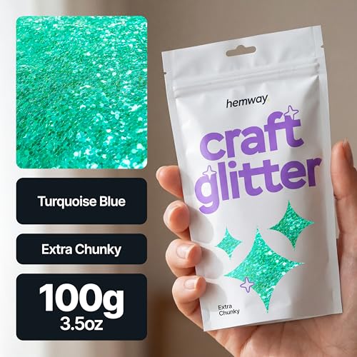 Craft Glitter Turquoise Blue 100g Extra Chunky Glitter (100 grams)
