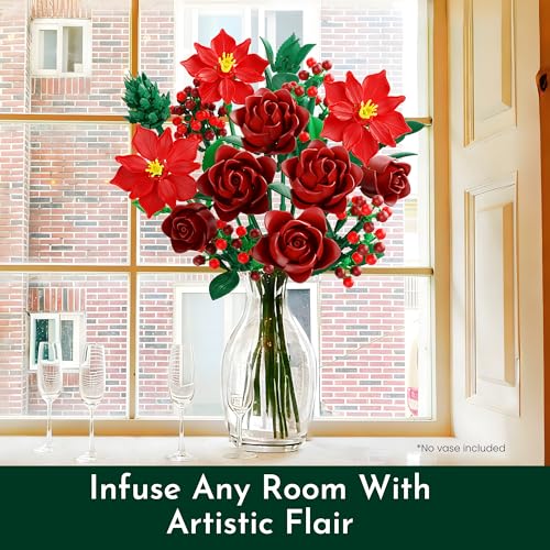 Rose Flower Bouquet Building Set for Adults