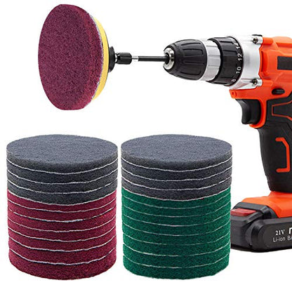 4 Inch 26 PCS Scouring Pads Drill Brush Power Scrubber Cleaning Kit