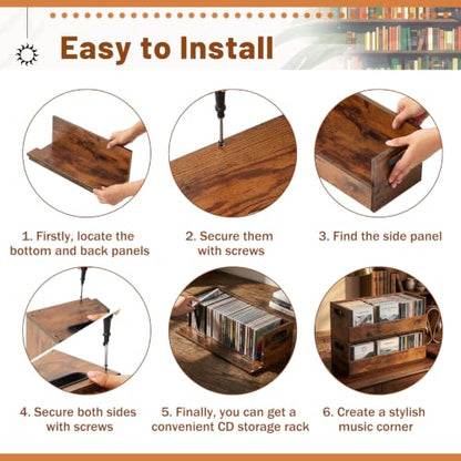 2 Set Wooden Cd Storage Box (2 Count)