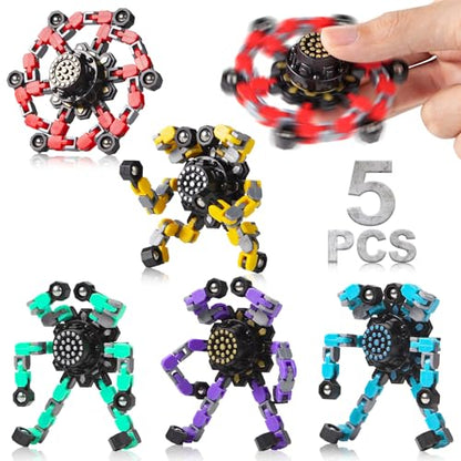 5 Pcs Transformable Fidget Spinners Toys for Kids and Adults (5 Count)