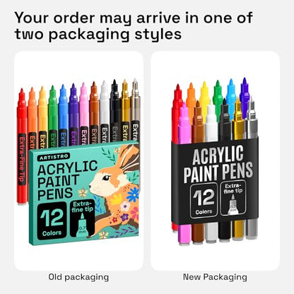 12 Multicolor Paint Pens for Glass Marking (12 Count)