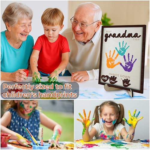 10" Hands Down Best Grandma Ever DIY Handprint Gifts for Grandma with Paints
