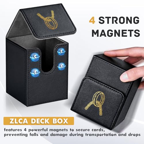 Card Deck Box for MTG with 2 Dividers Fits 100+ Single Sleeved