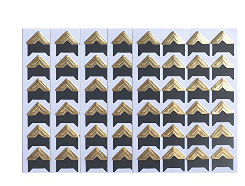 10 Sheet (240-pack) Photo Corners Self Adhesive Photo Foto Corner Stickers for Scrapbooking Personal Journal (Style2-10sheet Gold) (240 Count)