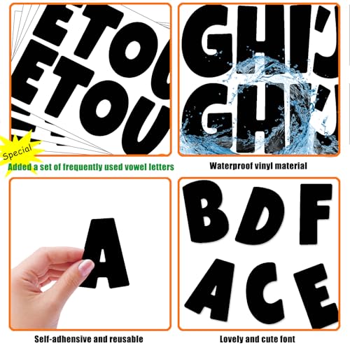 360 Pcs 30 Sheets Bulletin Board Letters 2.5 Inches Alphabet Stickers Self Adhesive Stick on Letters for Poster Board Classroom School Home Decor (360 Count)