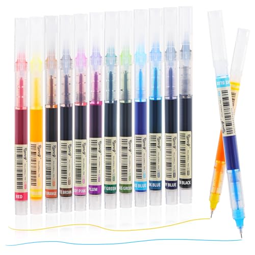 Liquid Ink Rollerball Gel Pens (12 Count)