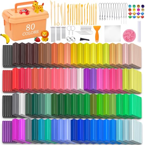 175 Pcs Polymer Clays 80 Bright Colors Oven Bake Clay Non